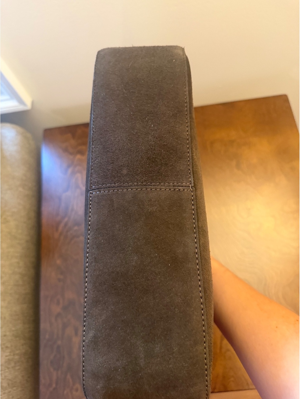 Viola Castellani Genuine Leather Brown Suede Shoulder Bag Made in Italy - Picture 6 of 8